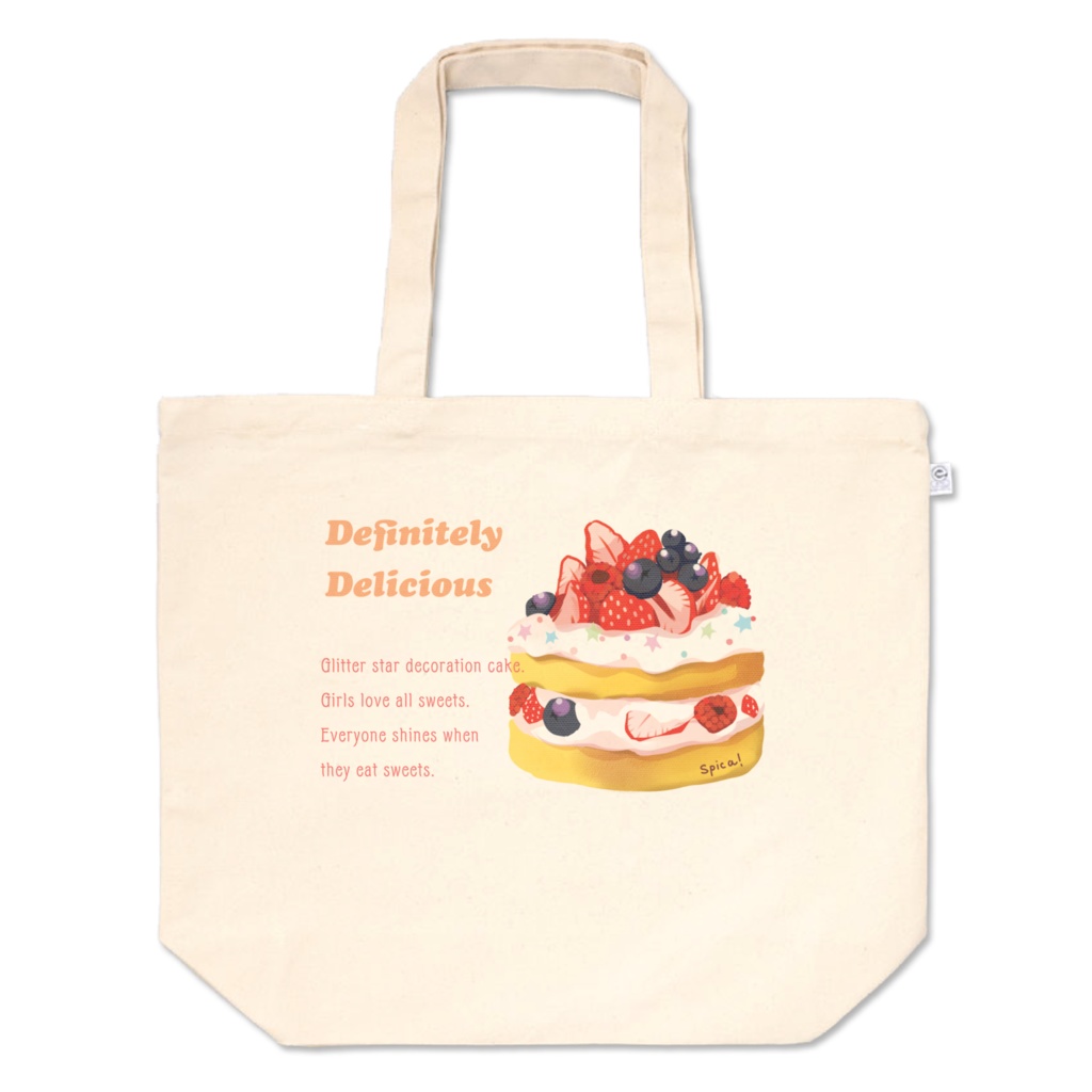 キラキラデコレーションケーキトートバッグ