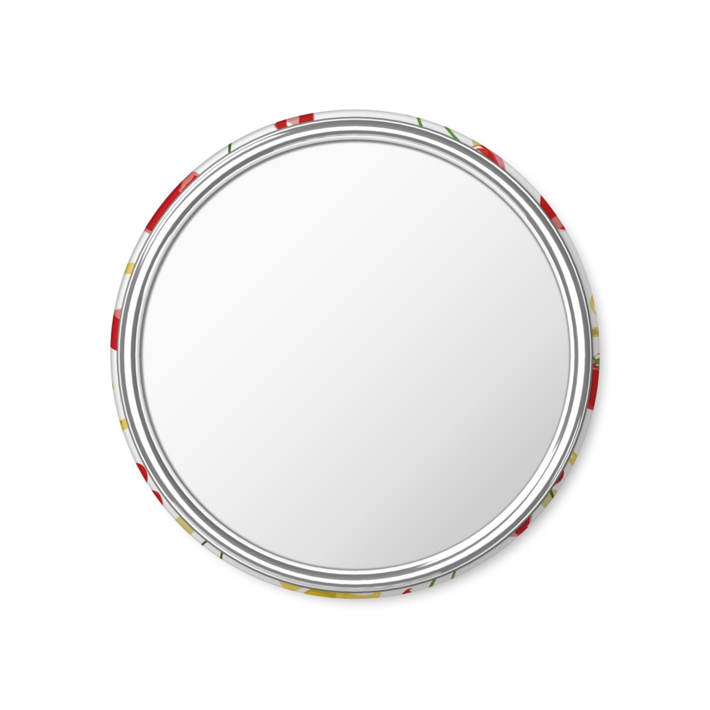 チェリーとリボンの缶ミラー