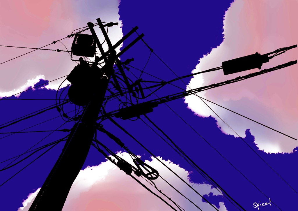空と電線ペンケース①