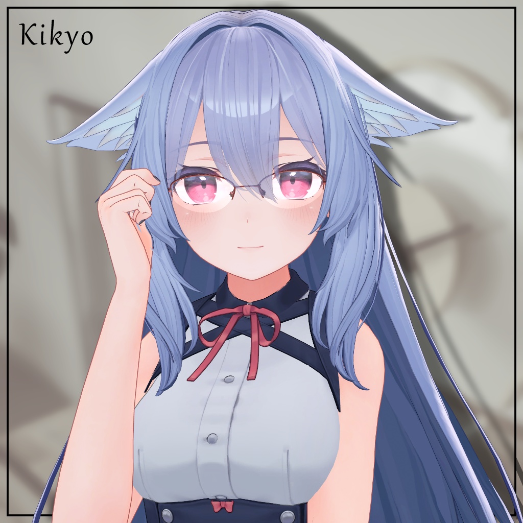 【VRChat想定】ハーフリムメガネ/HalfRimGlasses【4アバター対応】