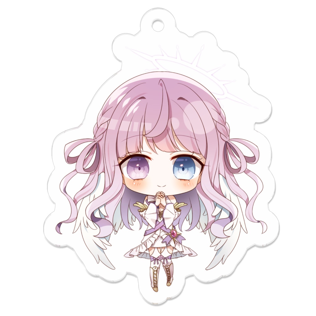 【紫月シエル】アクリルキーホルダー(SD天使ver.)【収益化記念グッズ】