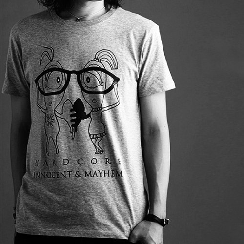 【I&M】 T-shirts "HARDCORE" HEATHER GRAY