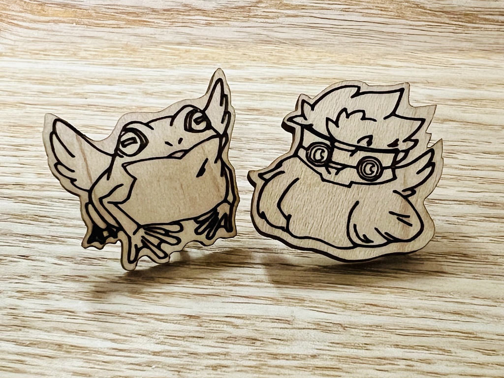 ピンバッジ単品(脱兎、玉犬、鵺、不知井底イメージ)