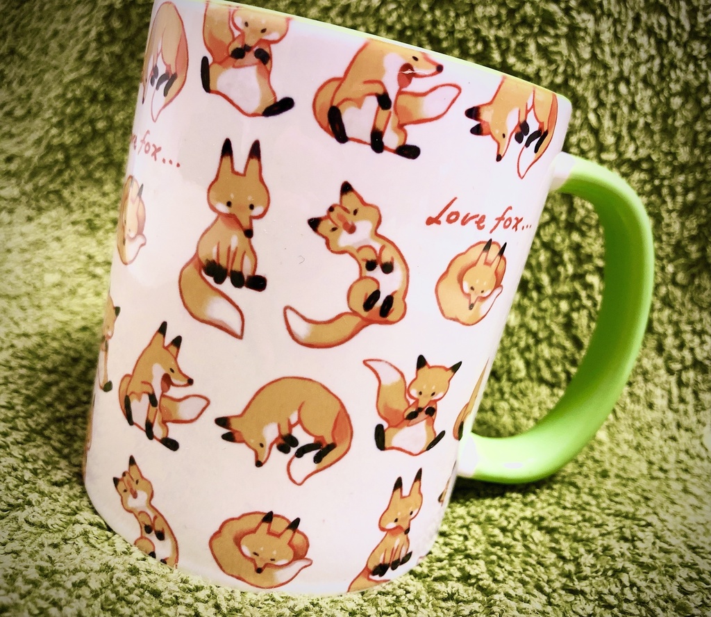 fox mug green