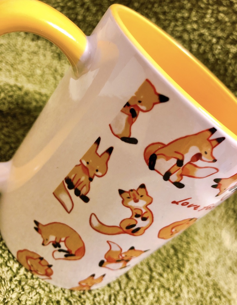 fox mug yellow