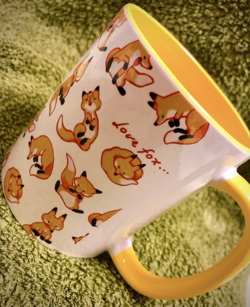 fox mug yellow