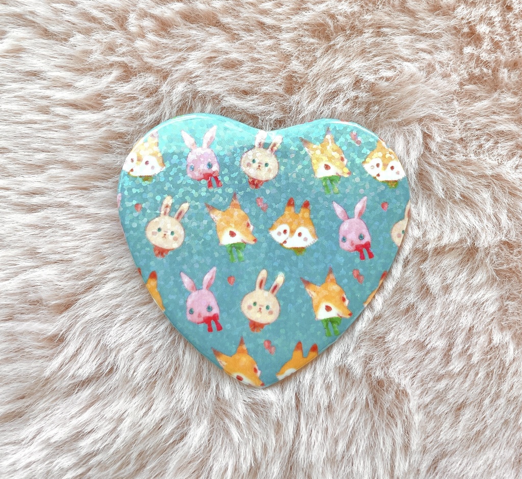 きつね×うさぎ 缶バッジ