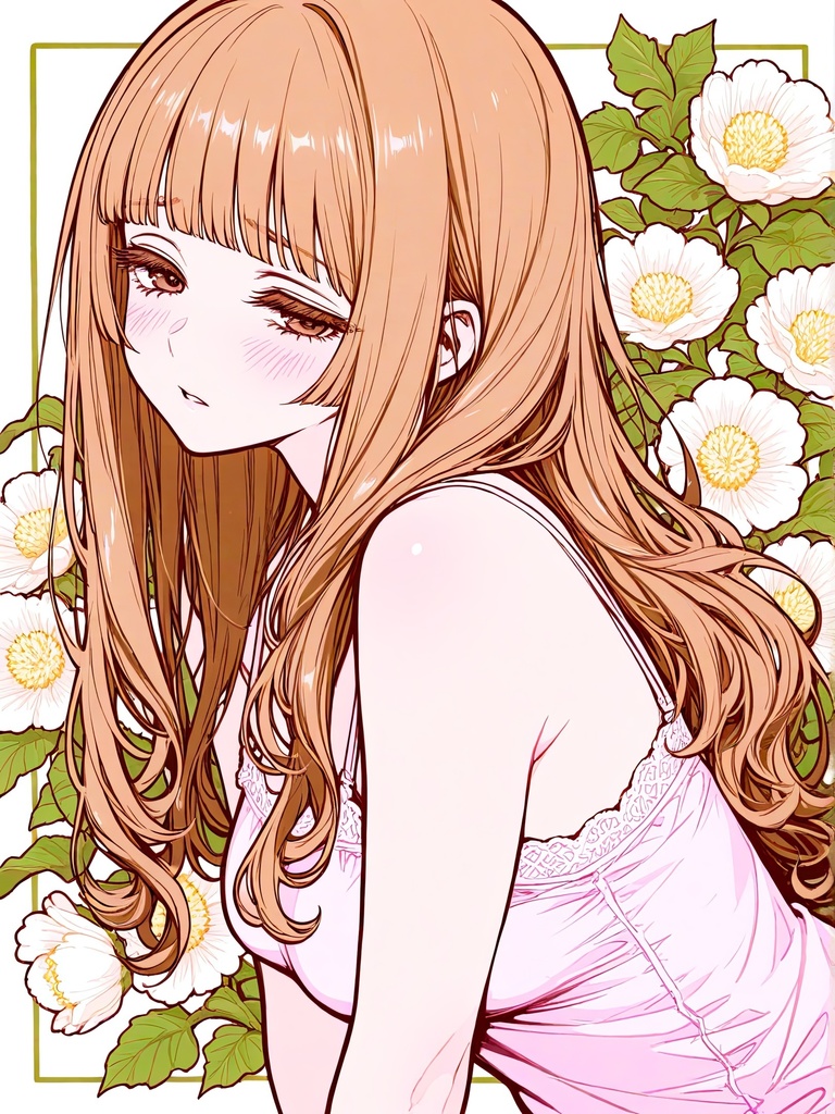 【限定1枚】ミニキャンバス No.003 〜花と娘〜