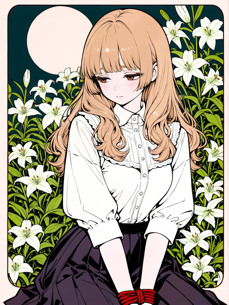 【限定1枚】ミニキャンバス No.005 〜 月下の百合〜