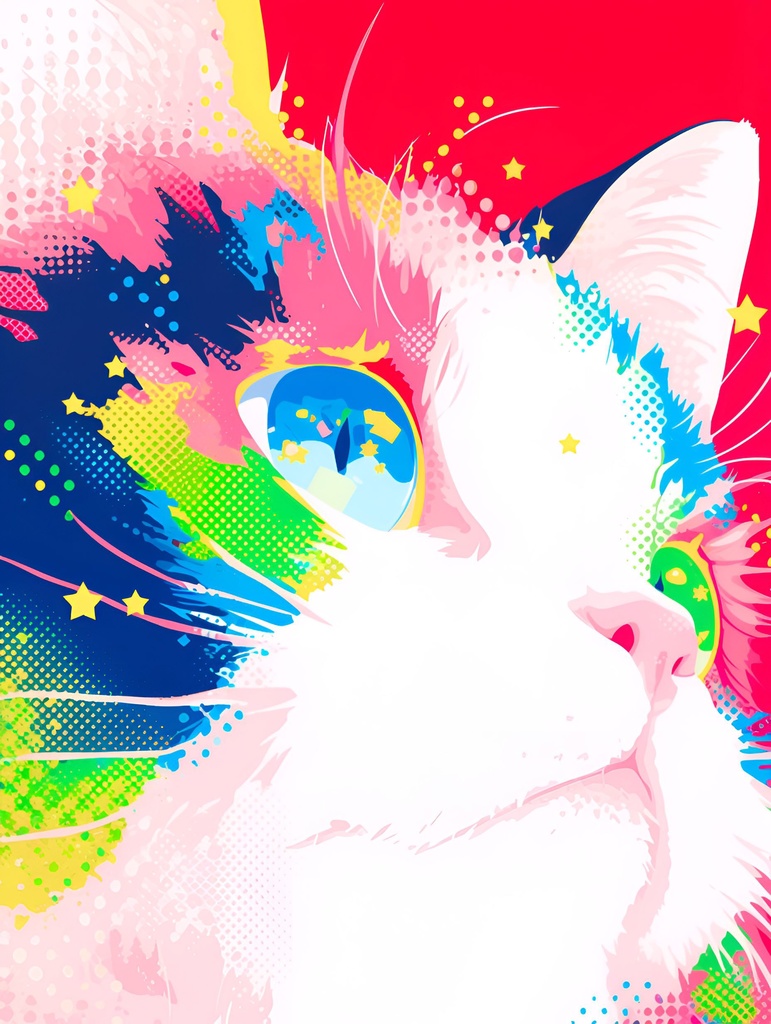 【限定1枚】ミニキャンバス No.018 〜 福猫 〜 ＋おまけポストカード7枚セット