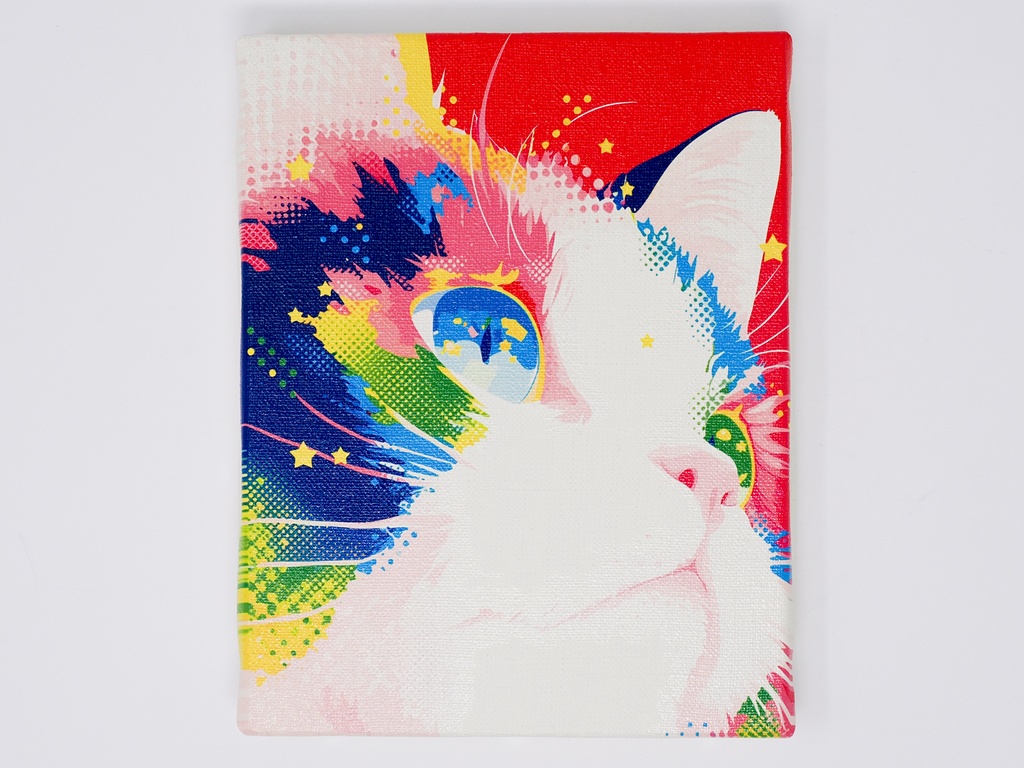 【限定1枚】ミニキャンバス No.018 〜 福猫 〜 +おまけポストカード7枚セット