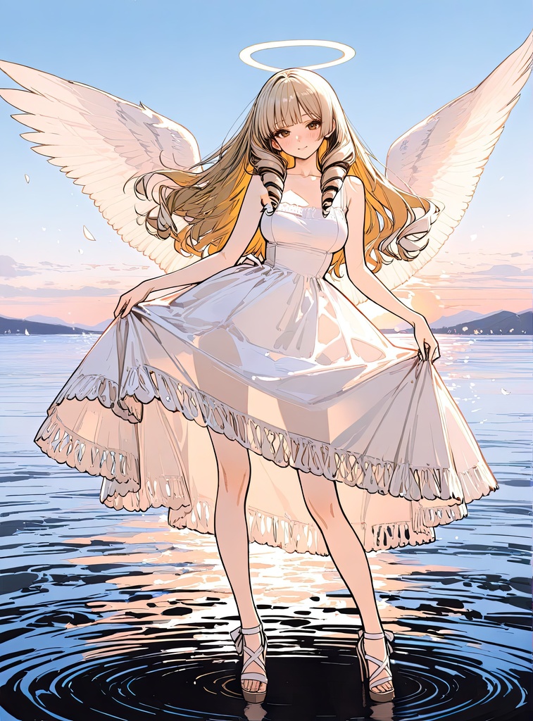 【限定1枚】ミニキャンバス No.025 〜 宵の天使 〜 ＋おまけポストカード7枚セット