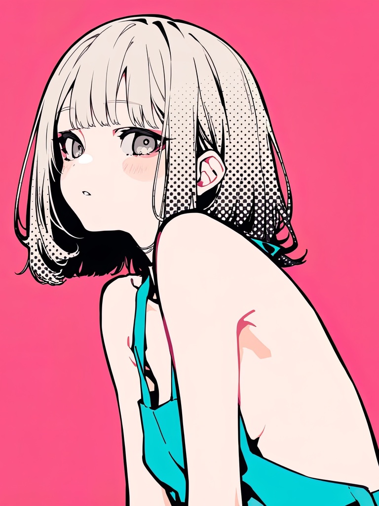 【限定1枚】ミニキャンバス No.029 〜 かわいいの境界線 〜 ＋おまけポストカード7枚セット