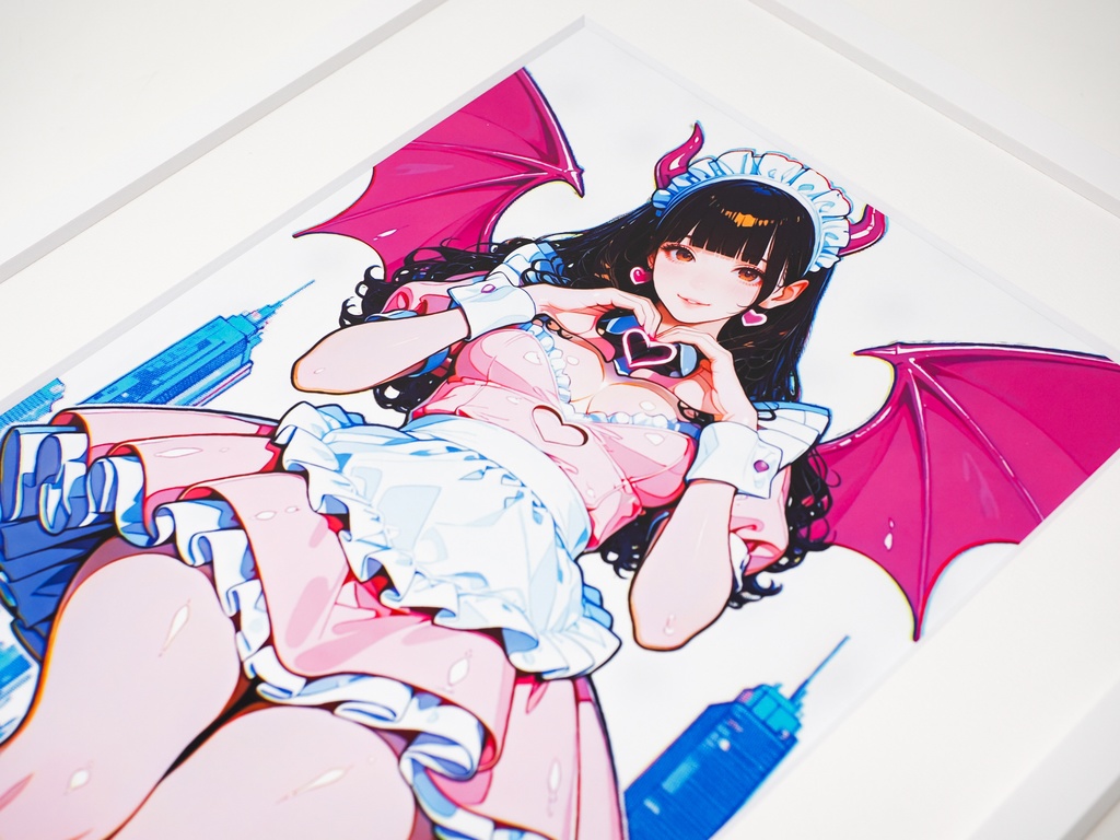 【限定1点】癒やしの悪魔(額装込み)