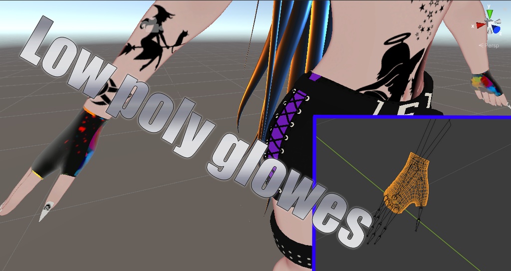 Low poly gloves