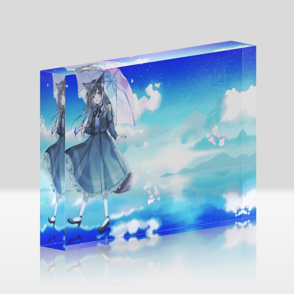 葉桜このはアクリルブロック_青