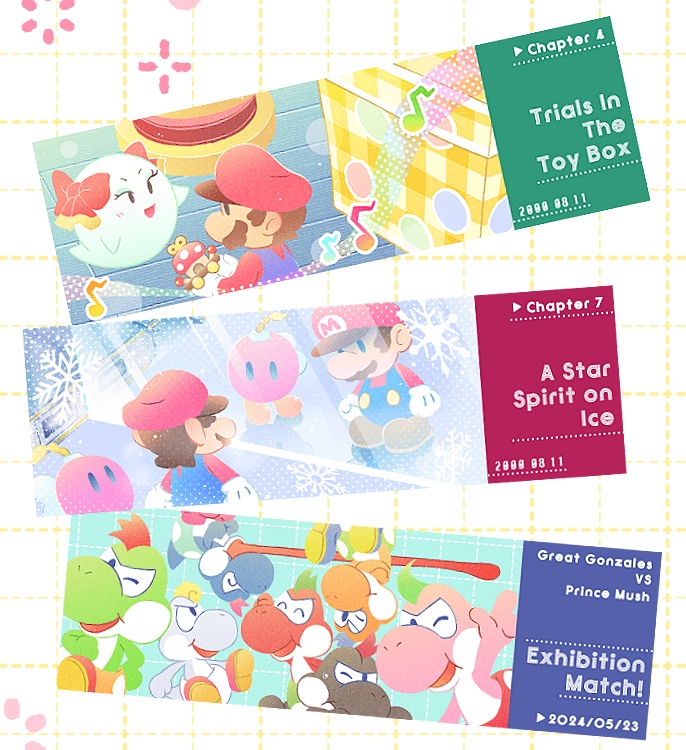 ペーパーマリオ チケット風しおり