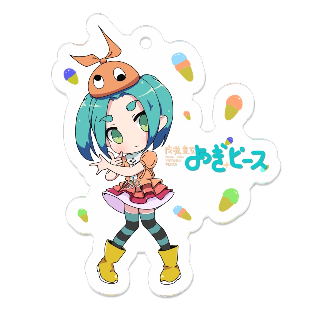 斧乃木ちゃんよつぎピース アクキー50×50(mm)