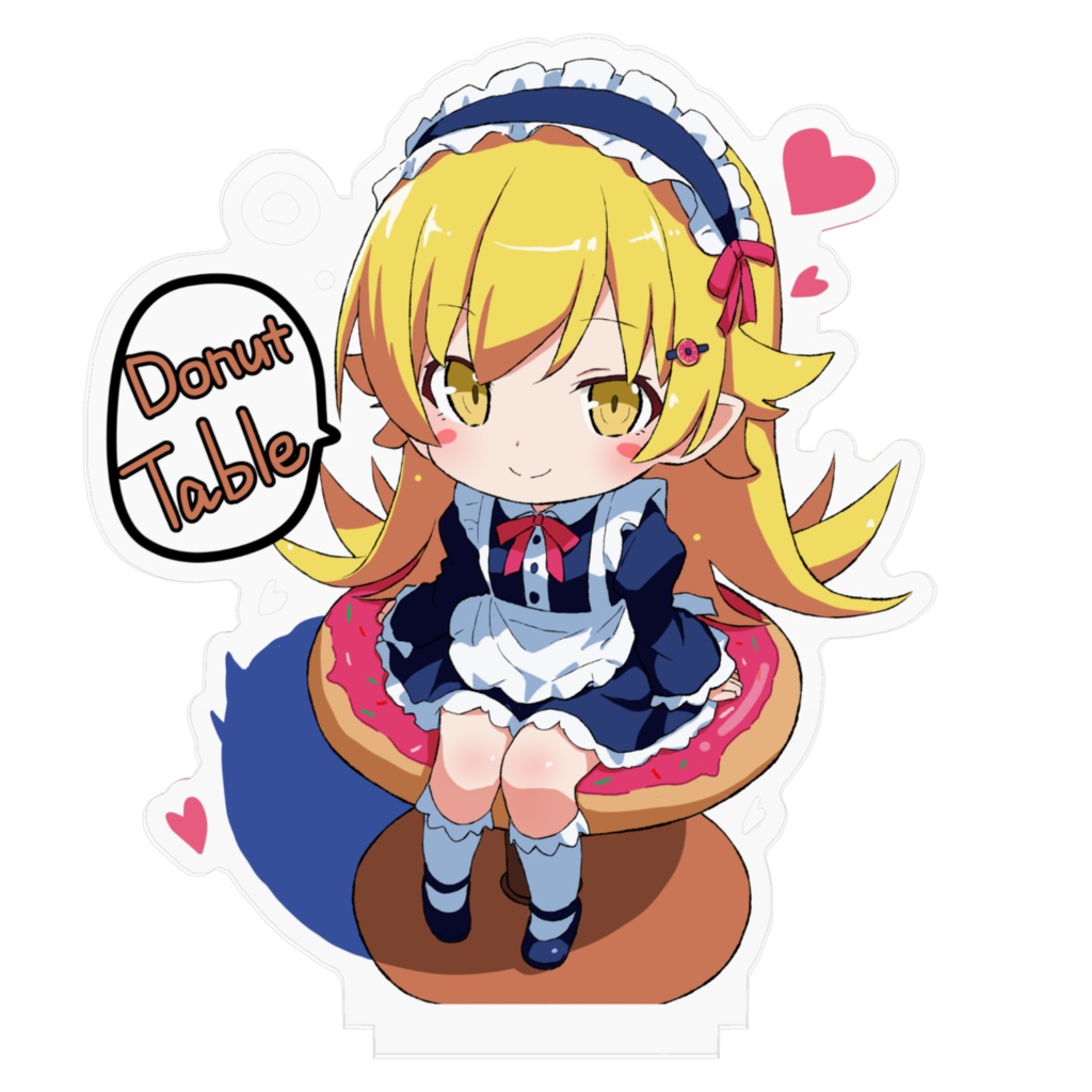 ドーナツテーブル忍ちゃん70×70(mm)と100×100(mm)