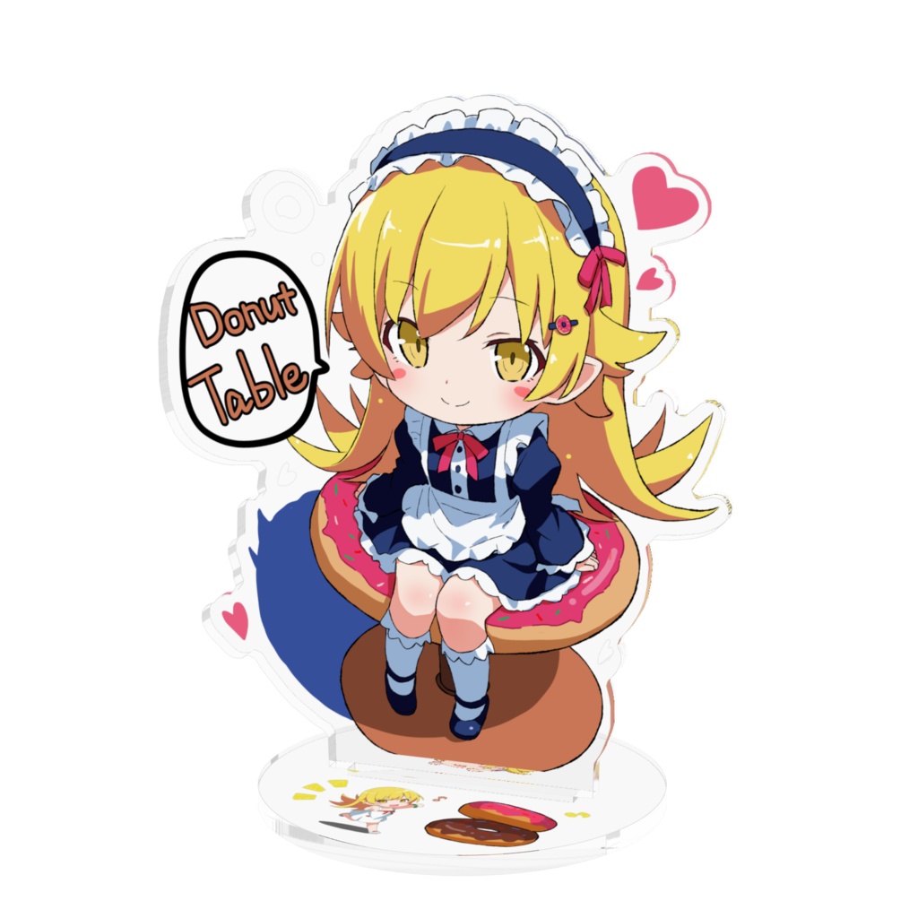 ドーナツテーブル忍ちゃん70×70(mm)と100×100(mm)