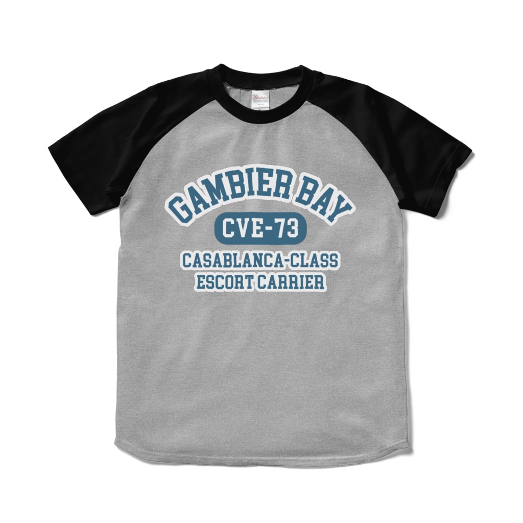 カレッジ風ラグランTシャツ