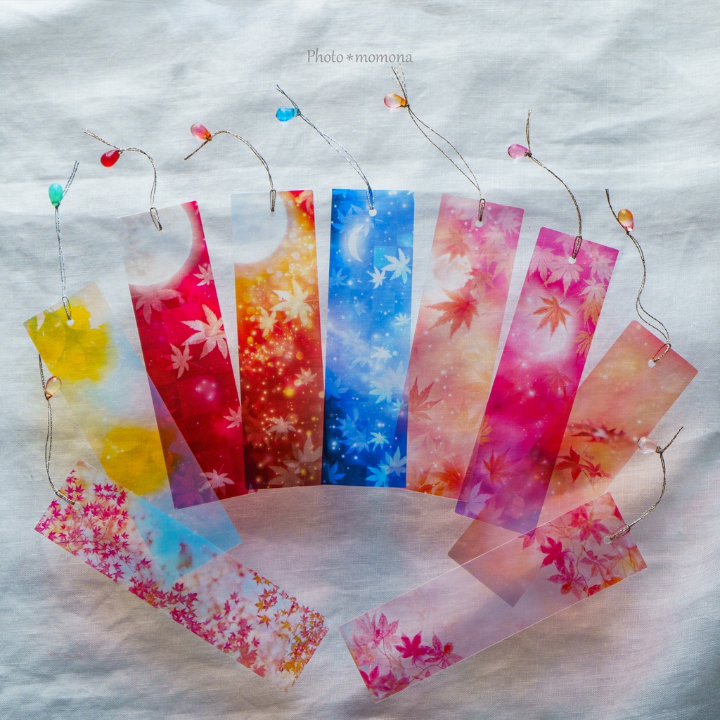 本の栞 しおり 手作り ハンドメイド 花柄 半透明 ラミネート加工