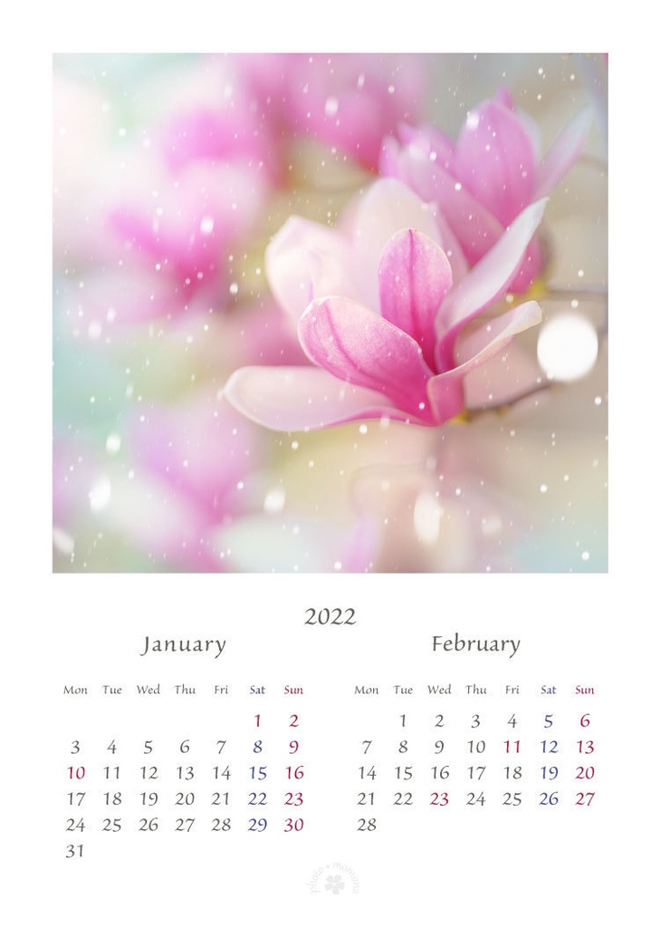 フラワーフォトカレンダー2022(A4版)