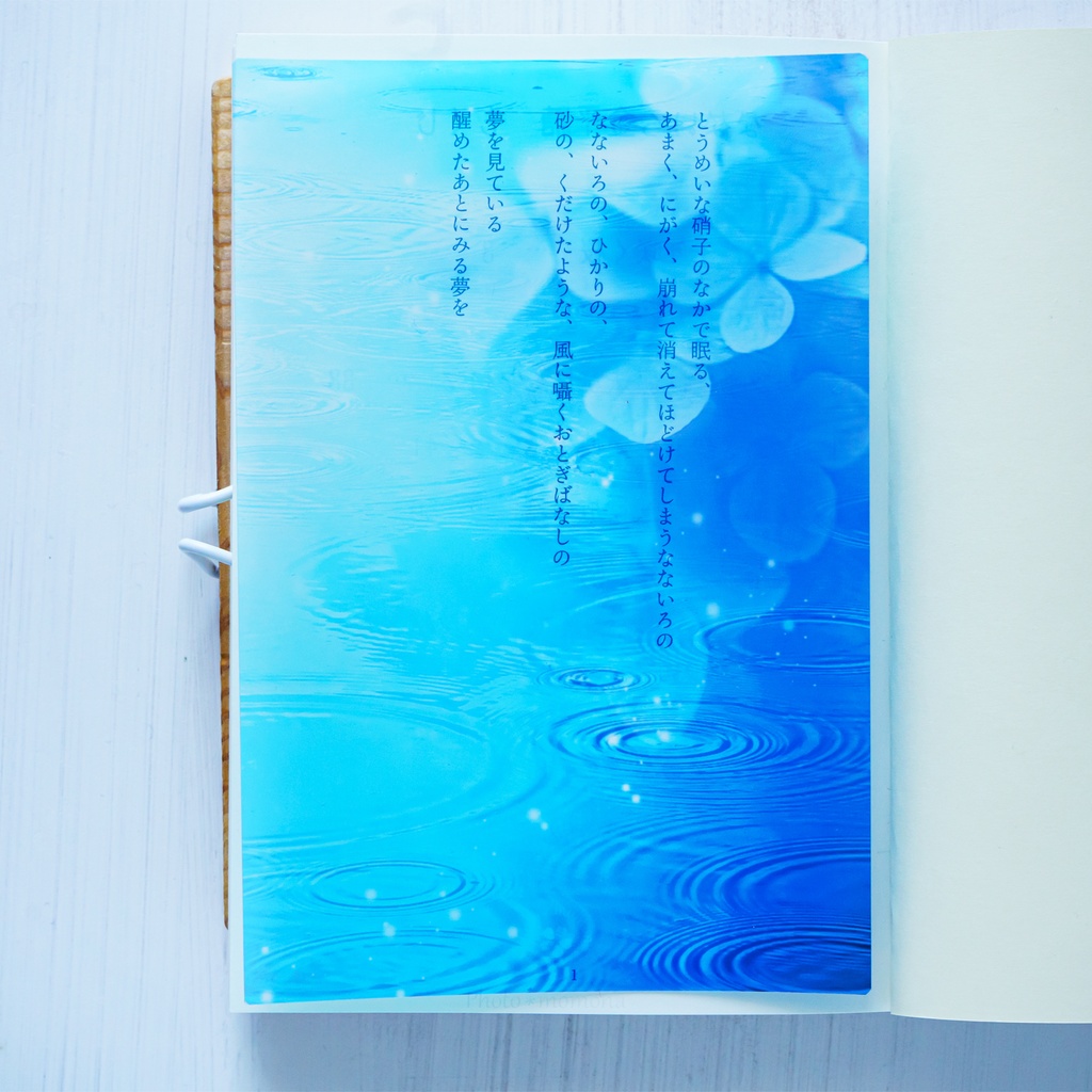 水に映る紫陽花の透明しおり