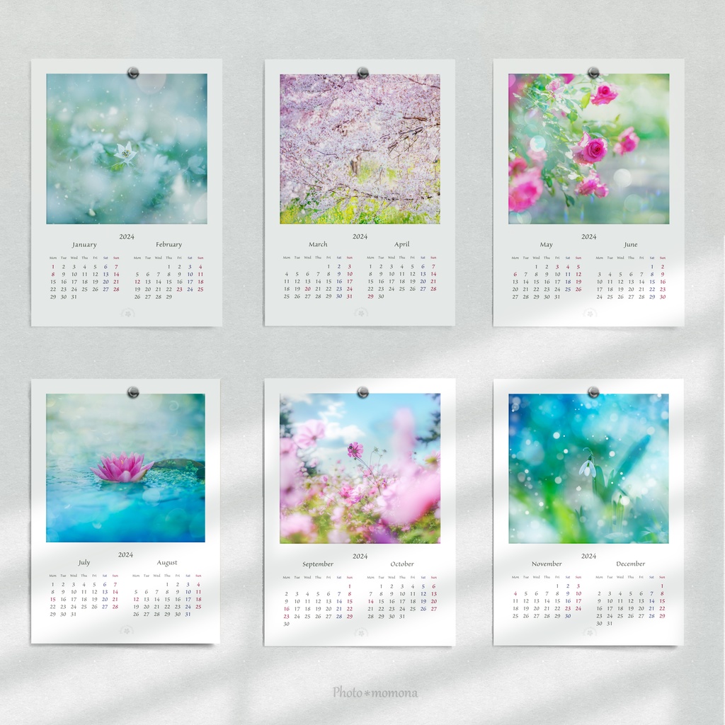 フラワーフォトカレンダー2024