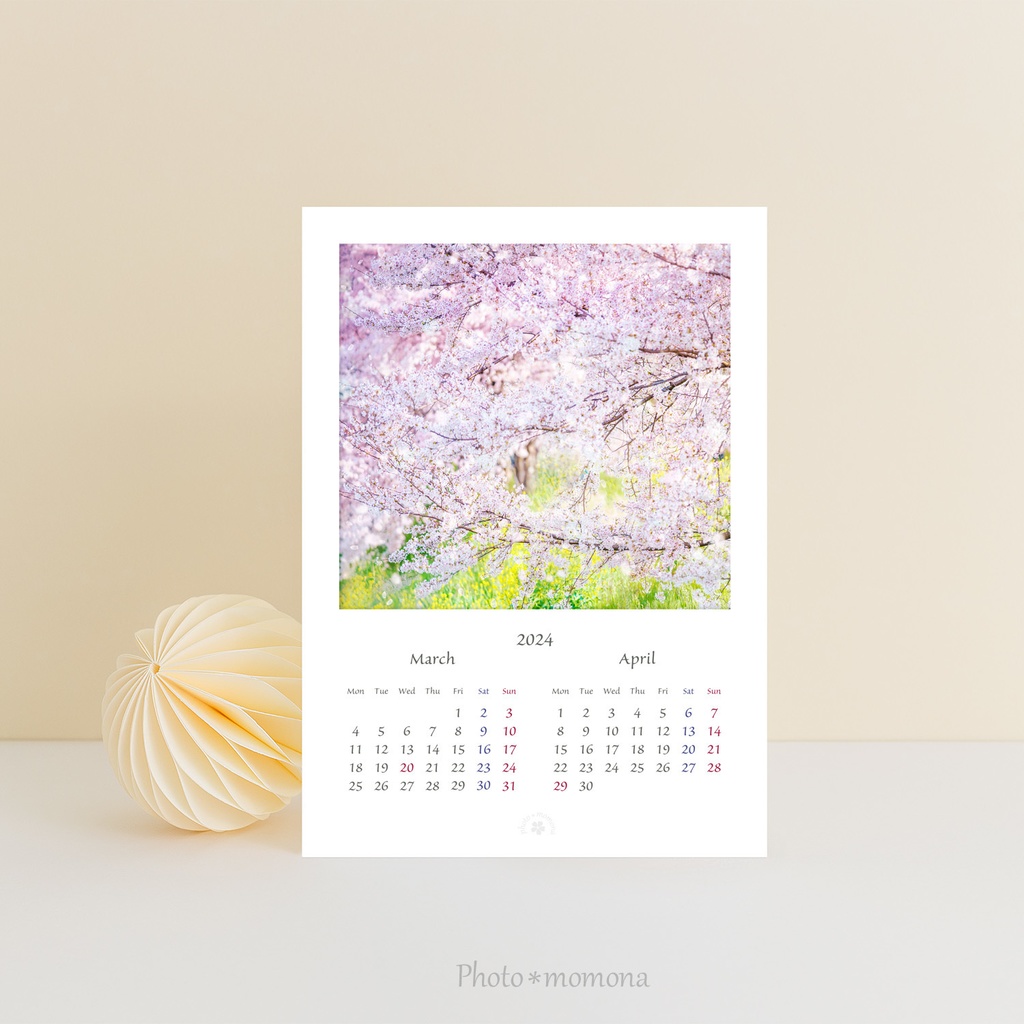 フラワーフォトカレンダー2024