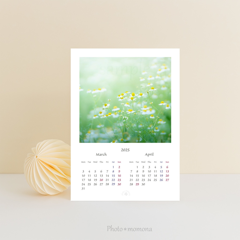 フラワーフォトカレンダー2025