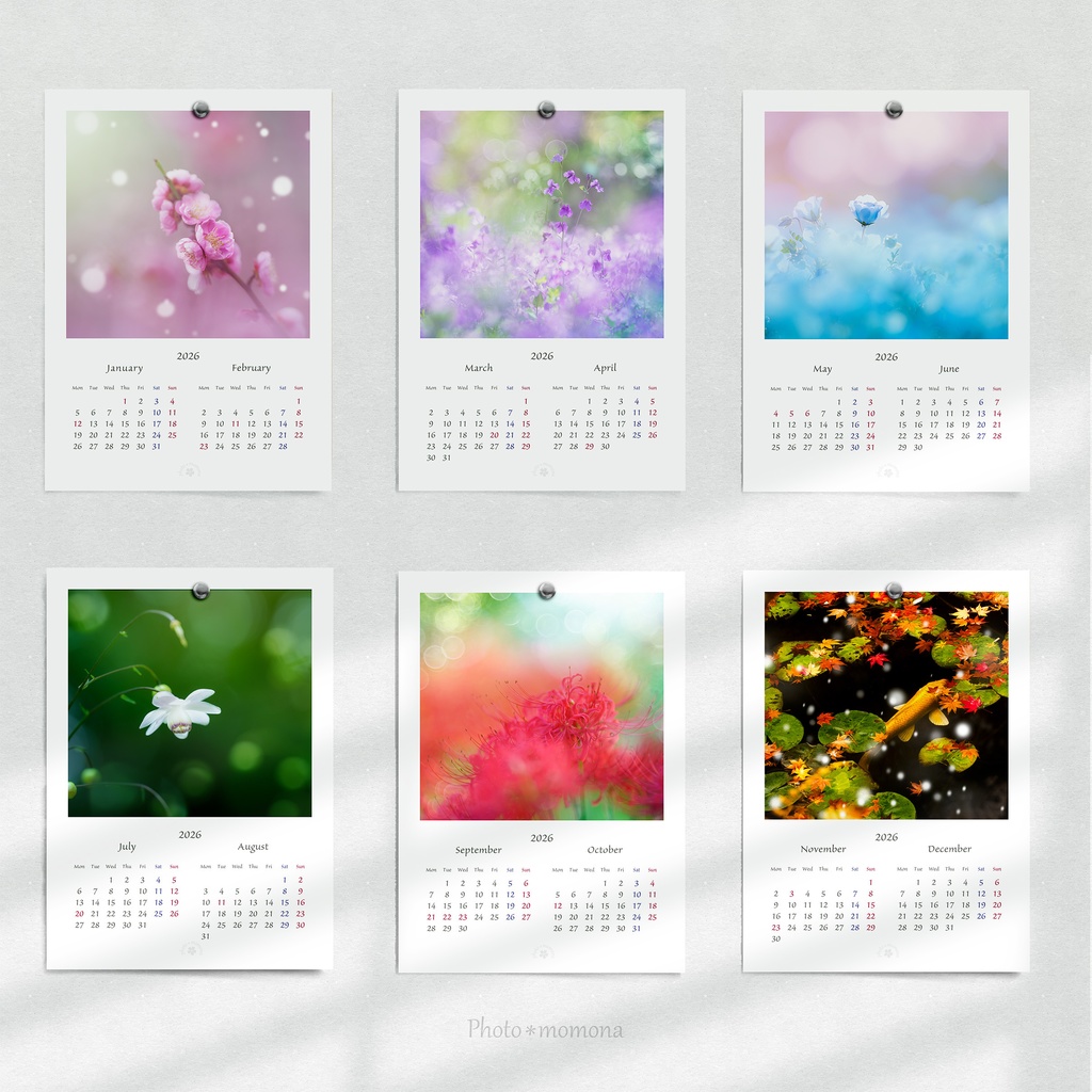 フラワーフォトカレンダー2026