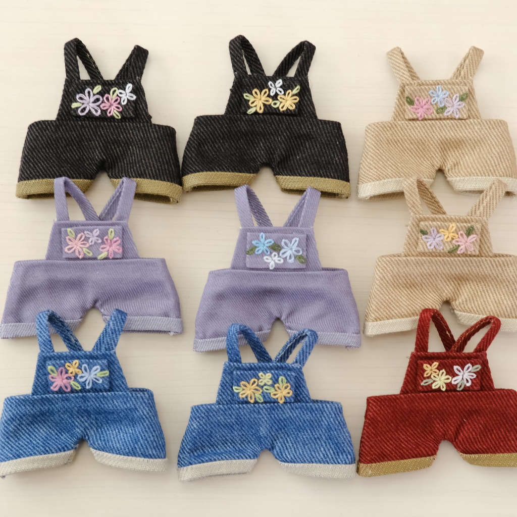 【7/23㈯ 21:15〜】お花刺繍のサロペット(tkrvぬい向けサイズ)