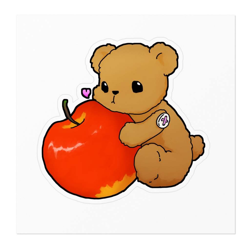 フルーツくまちゃんステッカー(りんご、青りんご、スイカ、メロン)