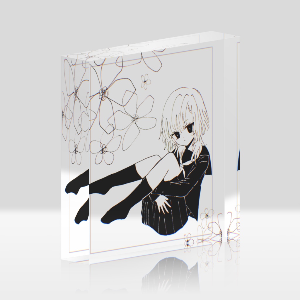 あやくんアクリルブロック(モノクロ)