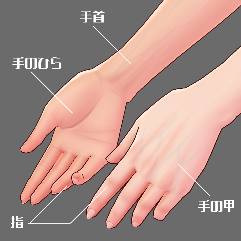 【VRoid】リアル手脚テクスチャ【血管が透ける】