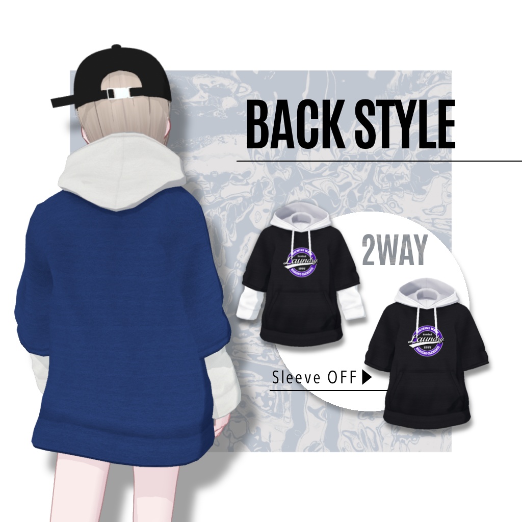 【無料版有】センターロゴレイヤードフーディー【VRoid】