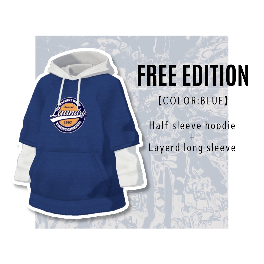 【無料版有】センターロゴレイヤードフーディー【VRoid】