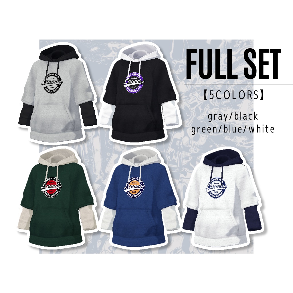 【無料版有】センターロゴレイヤードフーディー【VRoid】