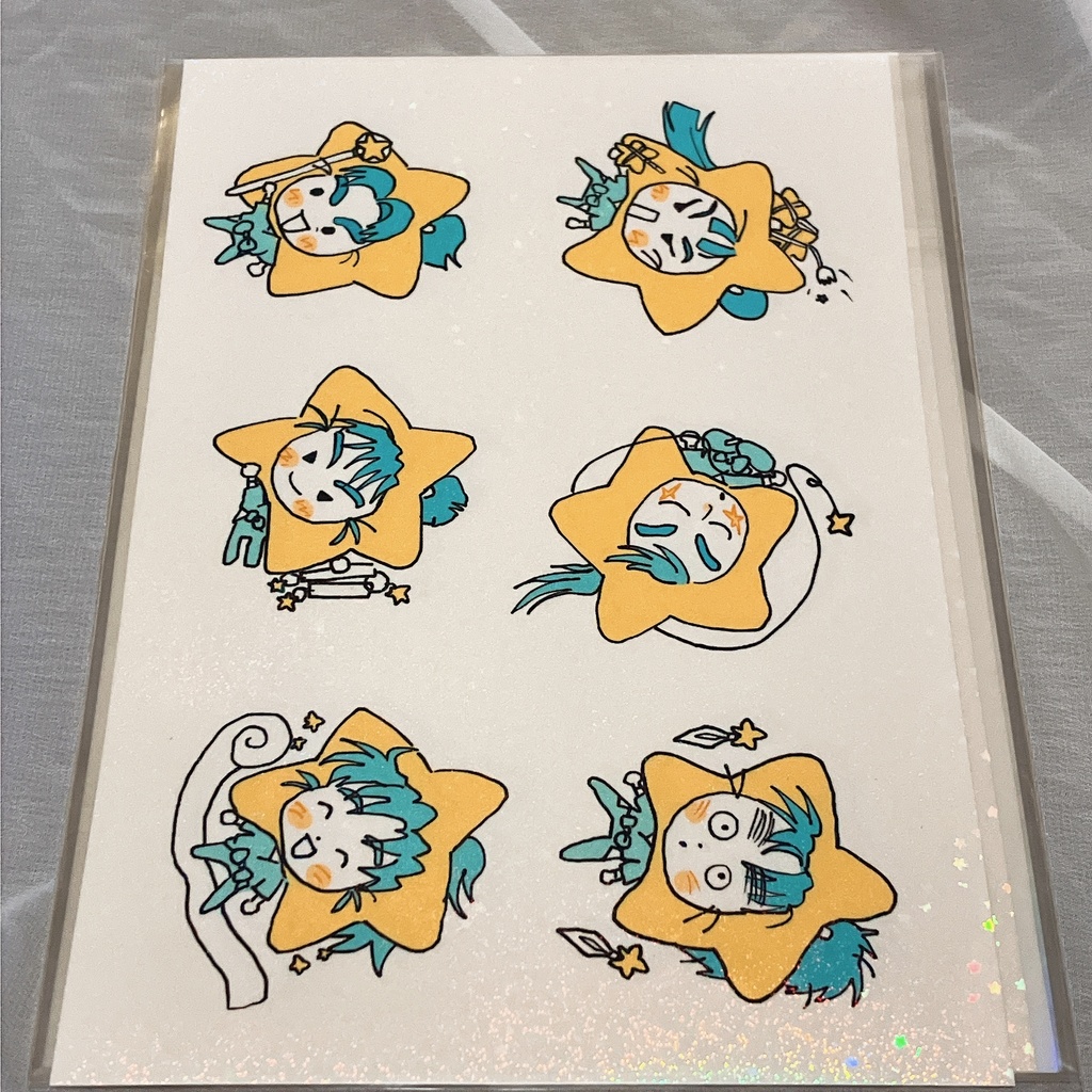 大　お星さま六年生フリーカットシール