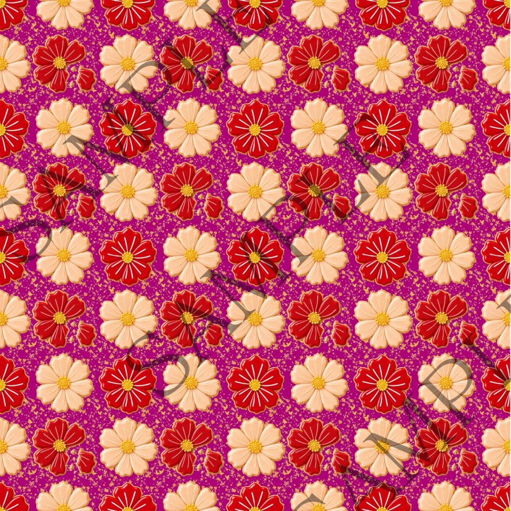 【8枚セット】デジタルペーパー_花型アイシングクッキー