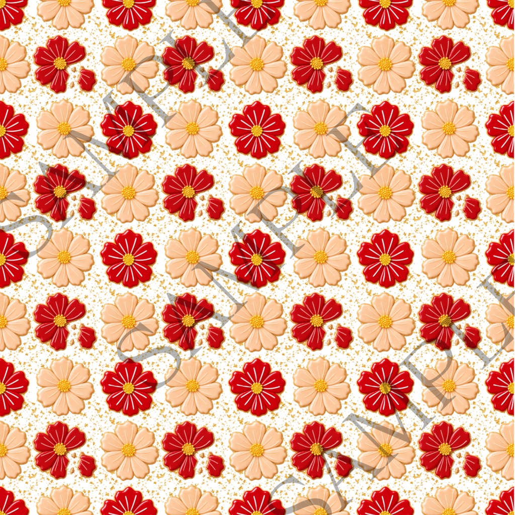 【8枚セット】デジタルペーパー_花型アイシングクッキー