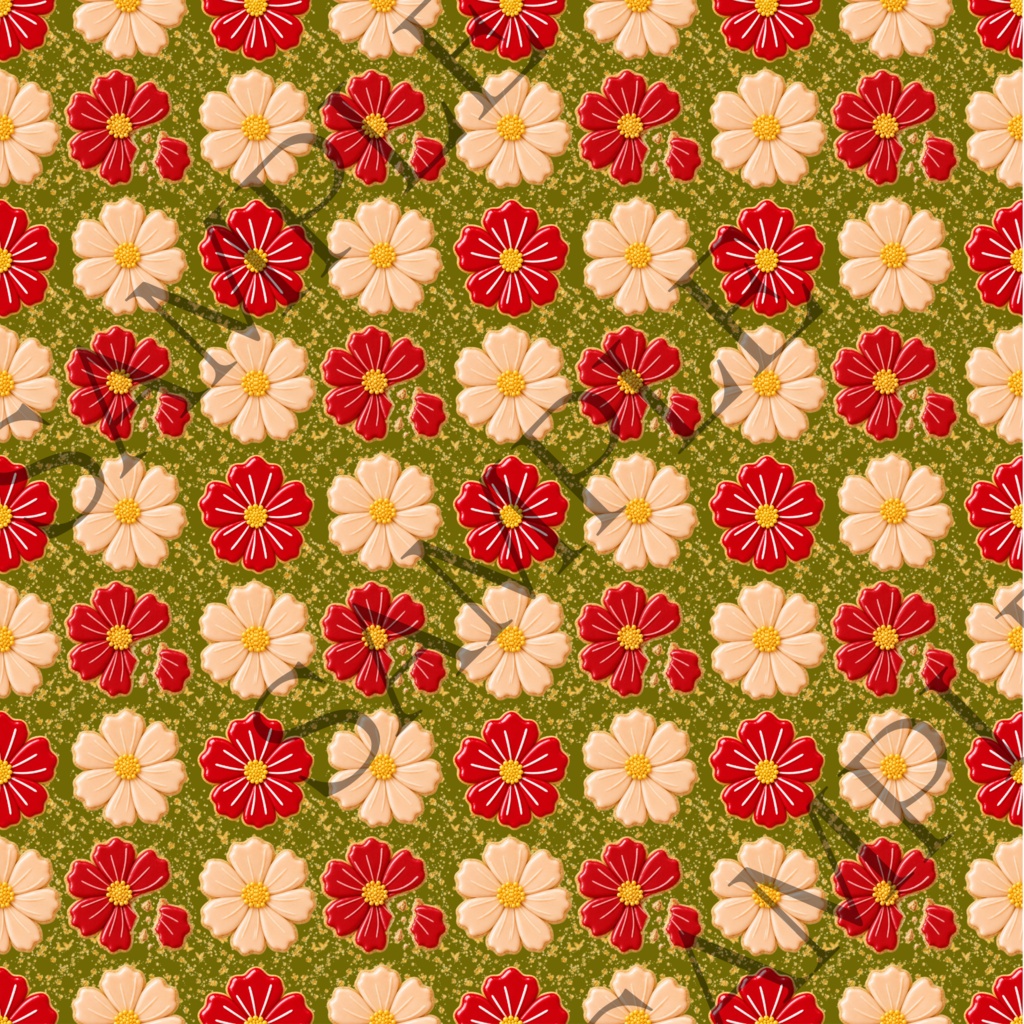 【8枚セット】デジタルペーパー_花型アイシングクッキー
