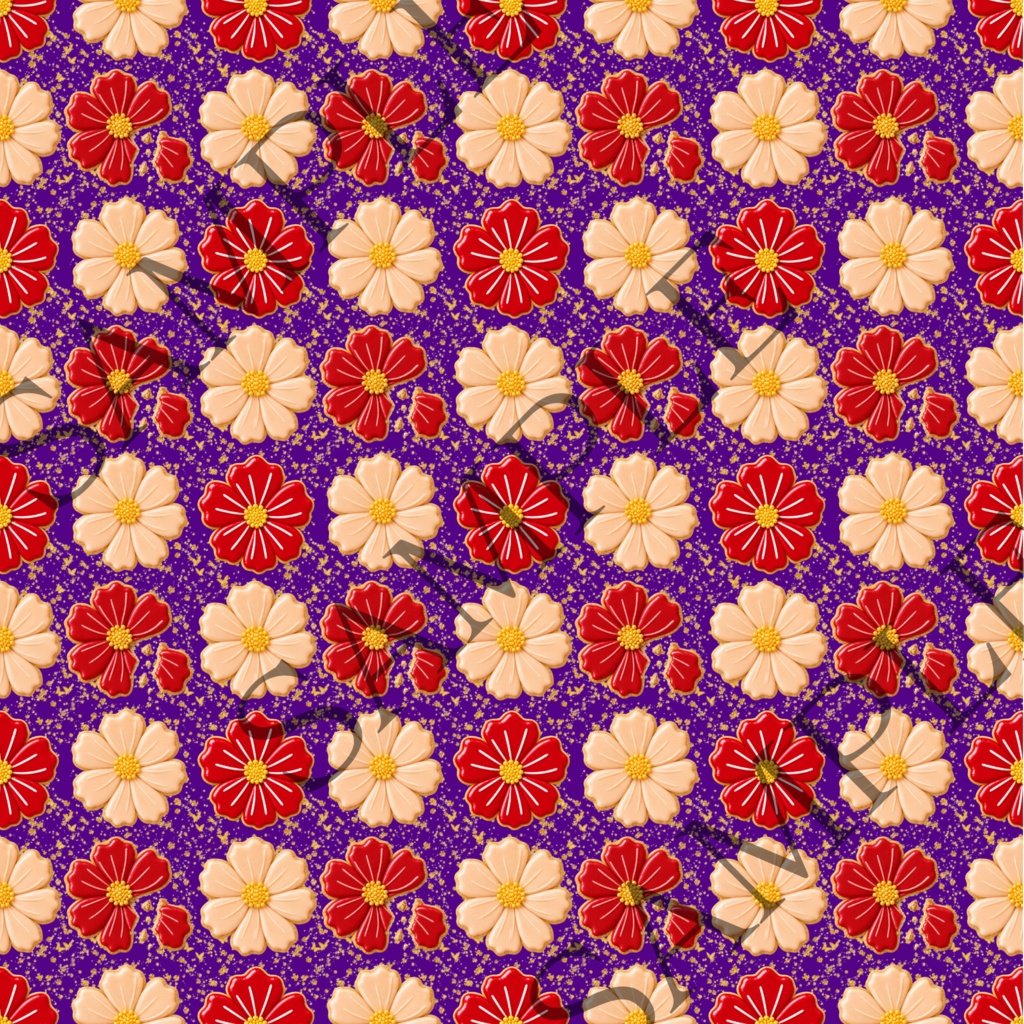 【8枚セット】デジタルペーパー_花型アイシングクッキー