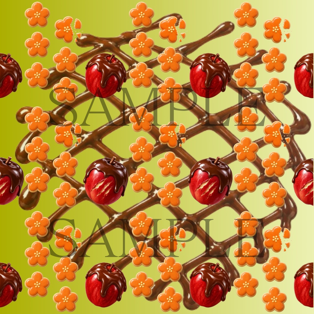 【7枚セット】デジタルペーパー_リンゴとクッキーとチョコレート