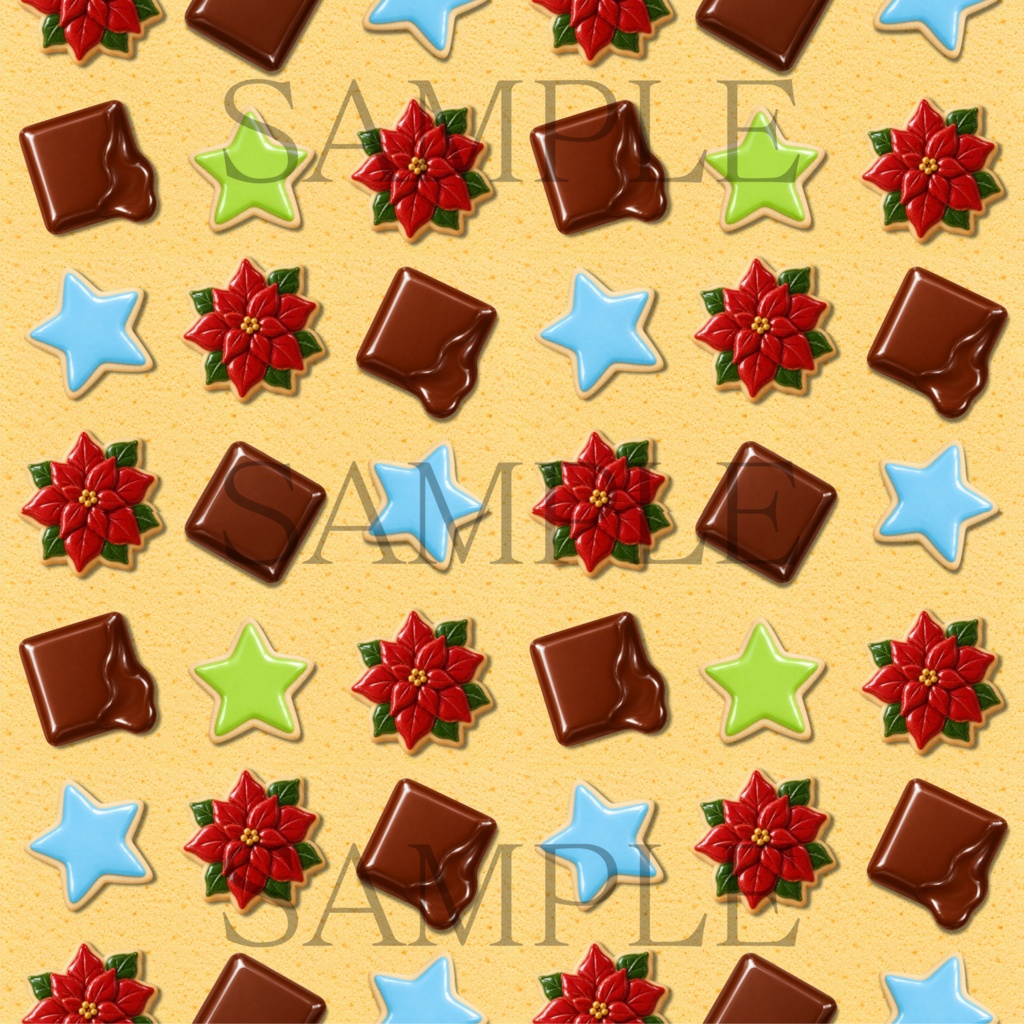 【4枚セット】デジタルペーパー_アイシングクッキーとチョコレート