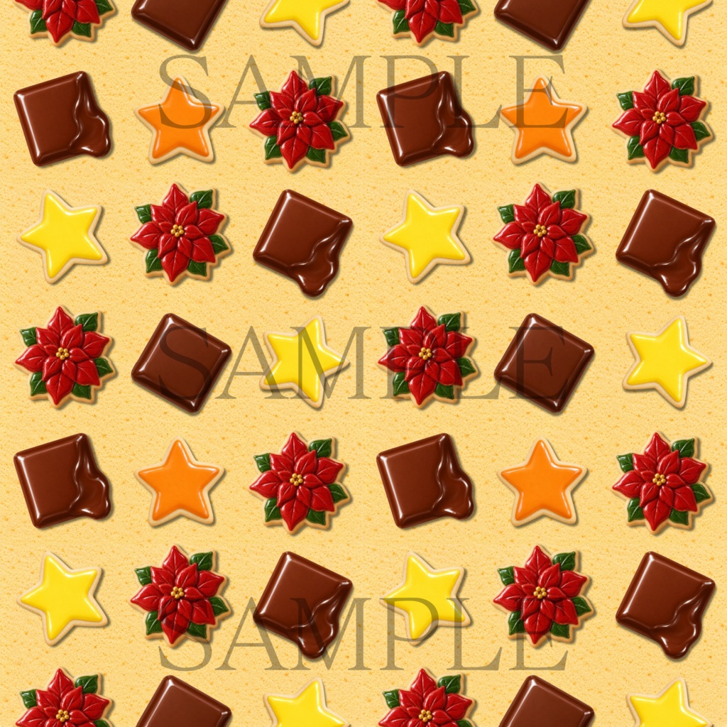 【4枚セット】デジタルペーパー_アイシングクッキーとチョコレート