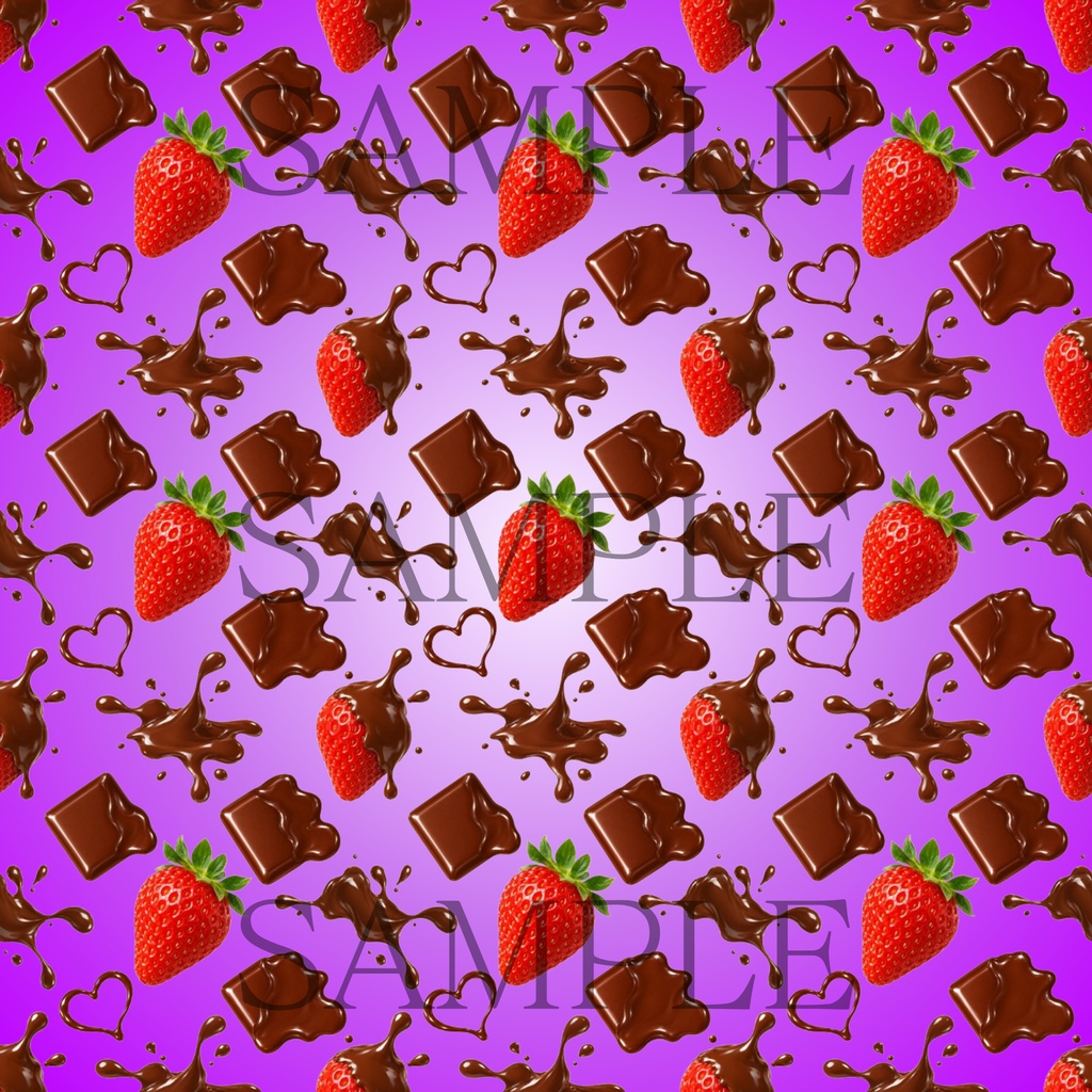 【6枚セット】デジタルペーパー_イチゴとチョコレート