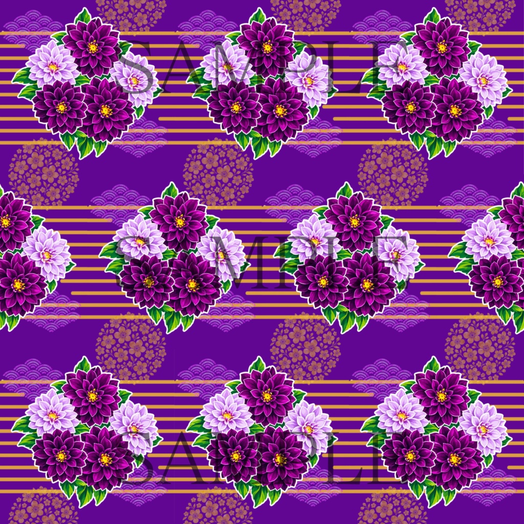 【7枚セット】デジタルペーパー_ダリア