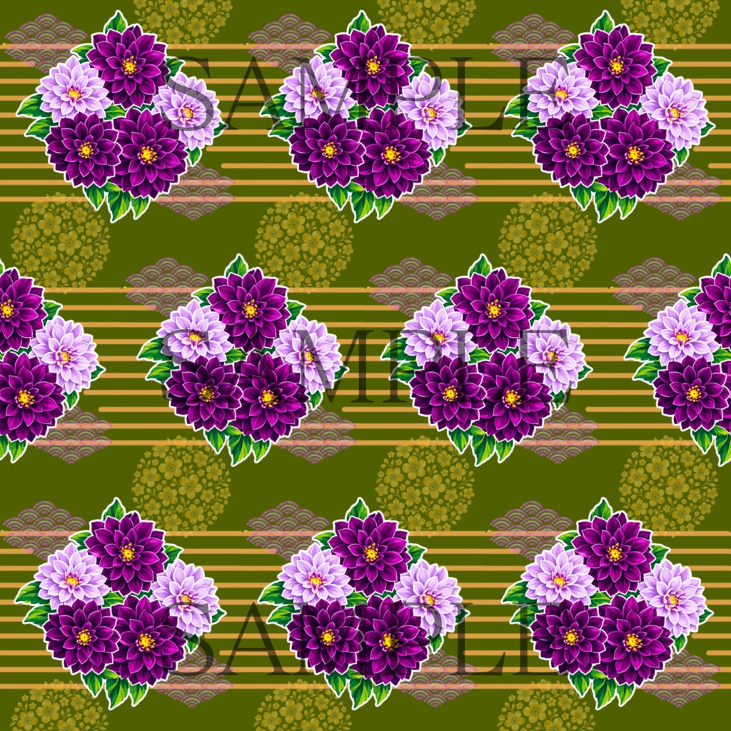 【7枚セット】デジタルペーパー_ダリア